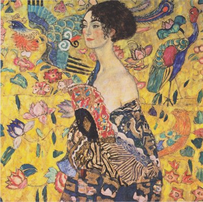 Dame avec éventail - Gustav Klimt